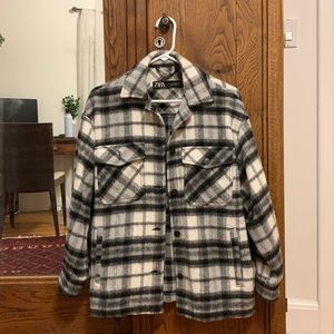 Zara Black and White Shacket/Jacket